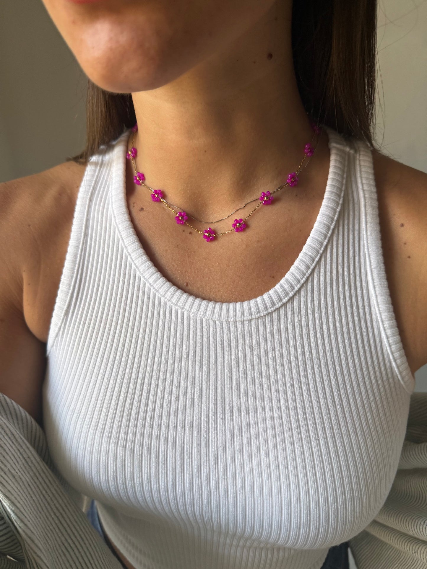 Collana Flower Fuxia