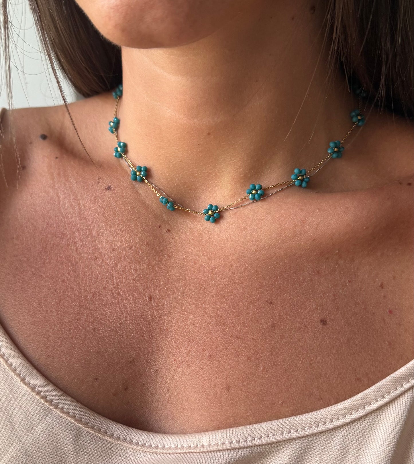 Collana Flower Turchese