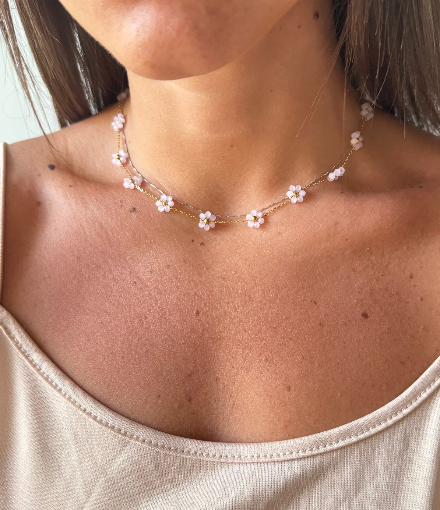 Collana Flower Rosa