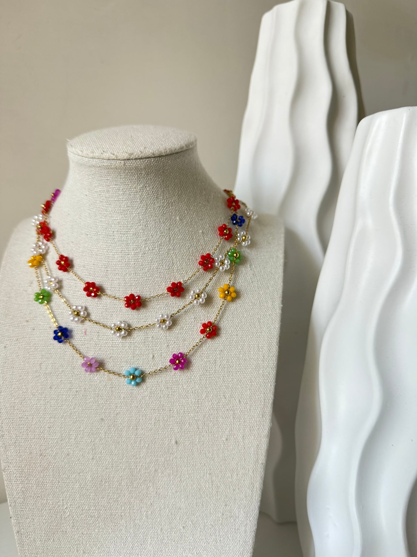 Collana Flower Rosso