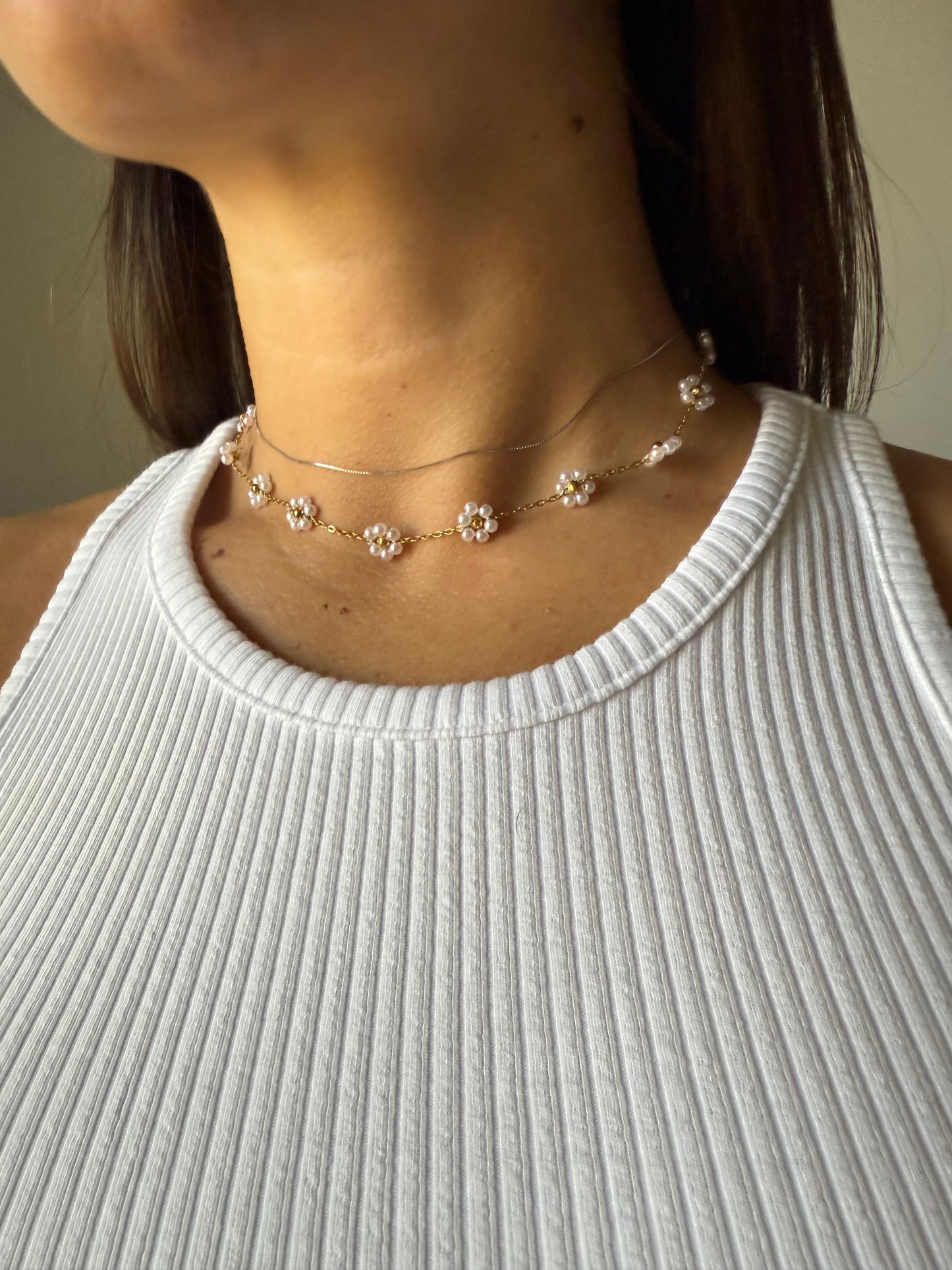 Collana Flower Bianco