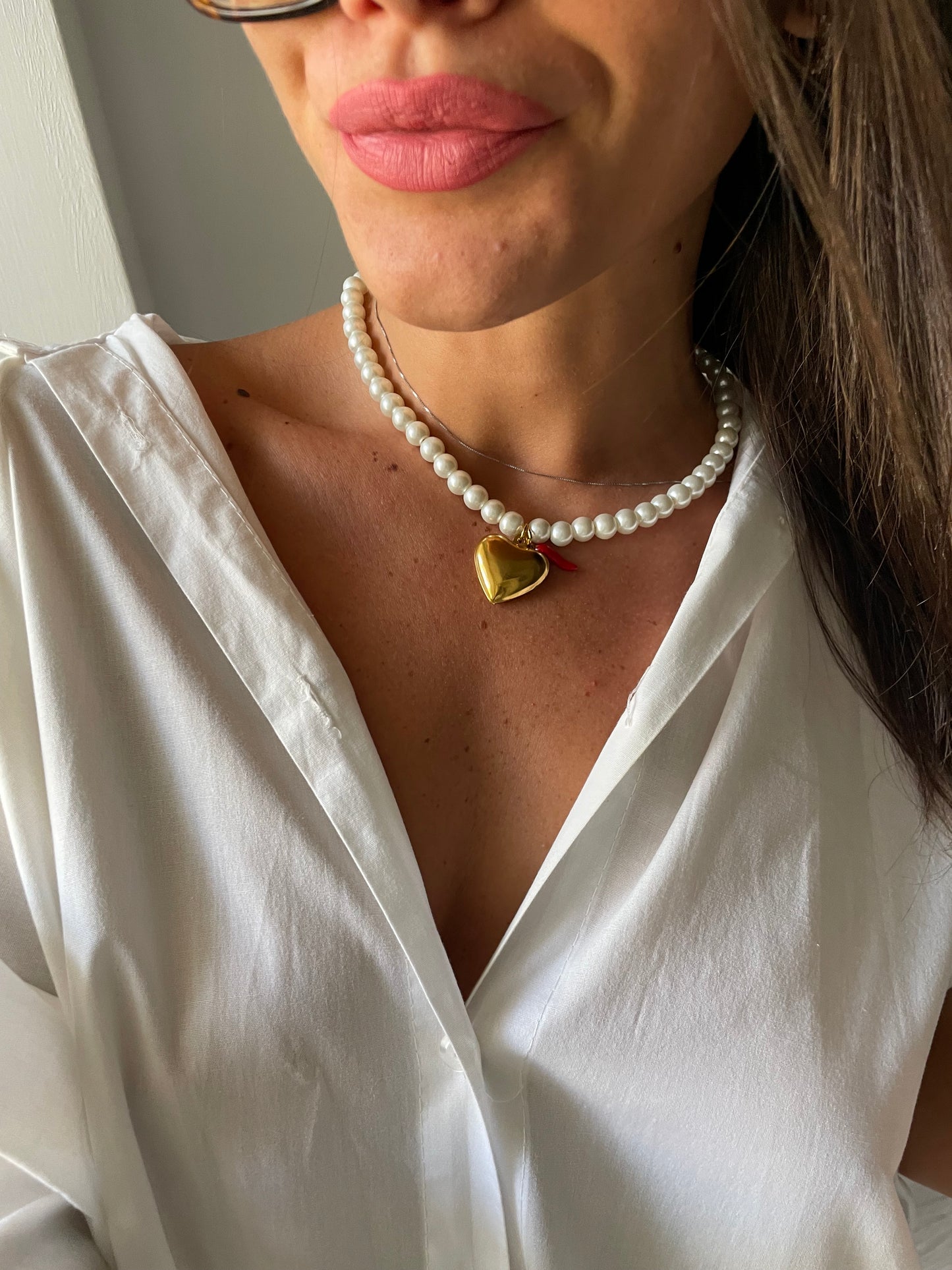 Collana ciondolo Cuore e Peperoncino