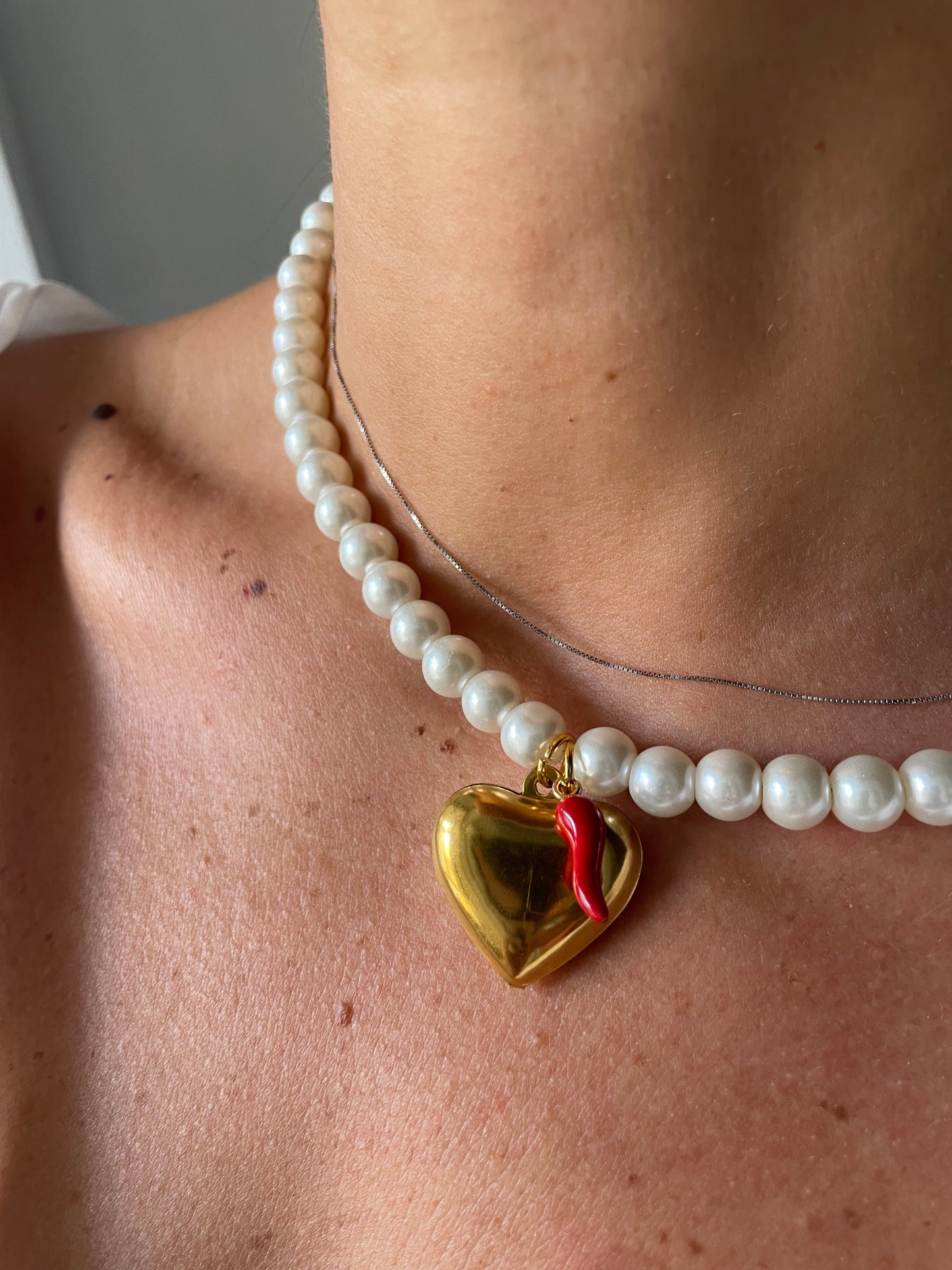 Collana ciondolo Cuore e Peperoncino