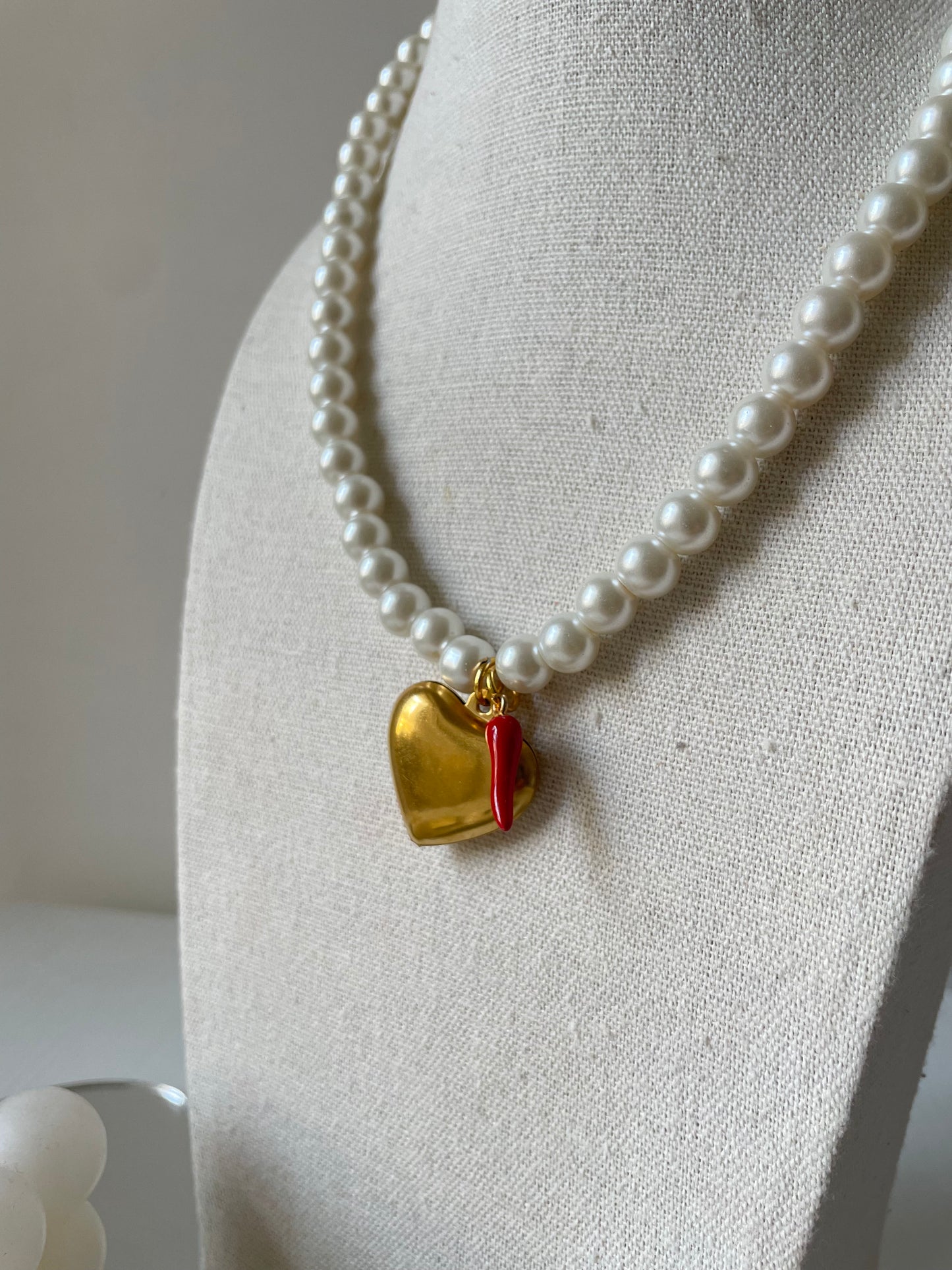 Collana ciondolo Cuore e Peperoncino