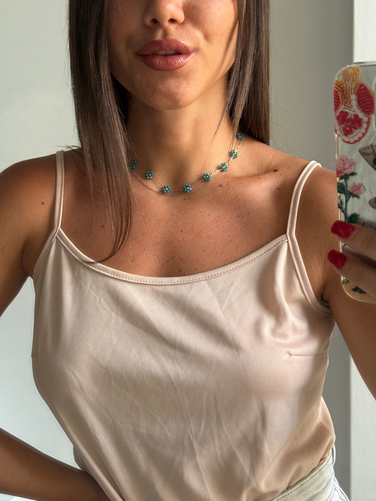 Collana Flower Turchese