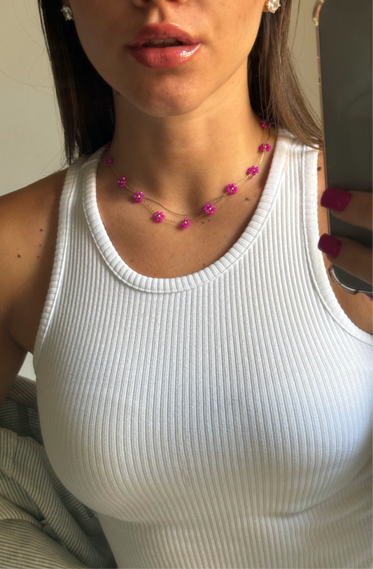 Collana Flower Fuxia