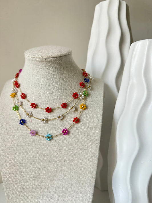 Collana Flower Rosso