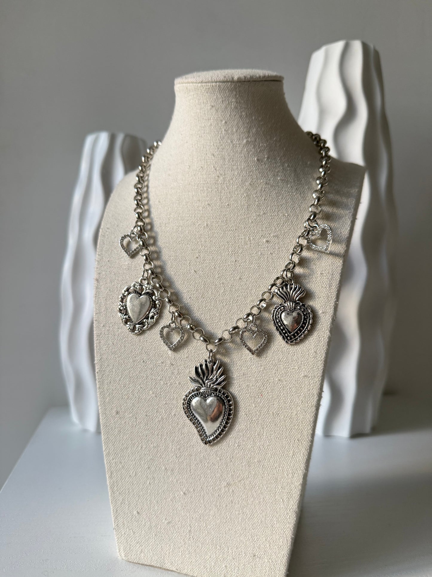 Collana Charms Cuori Sacri Argentis