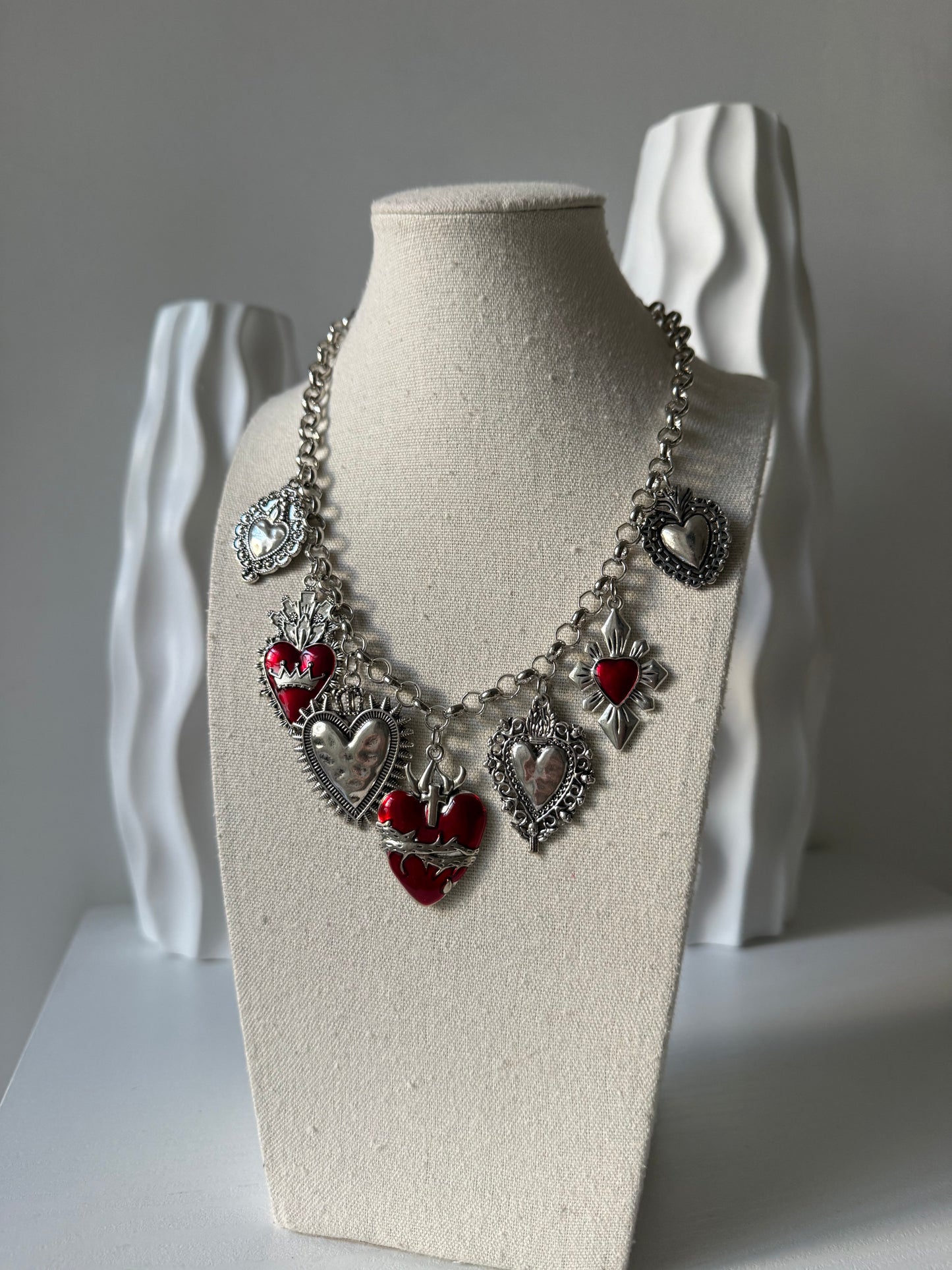 Collana Charms Cuori Sacri Argentis Red