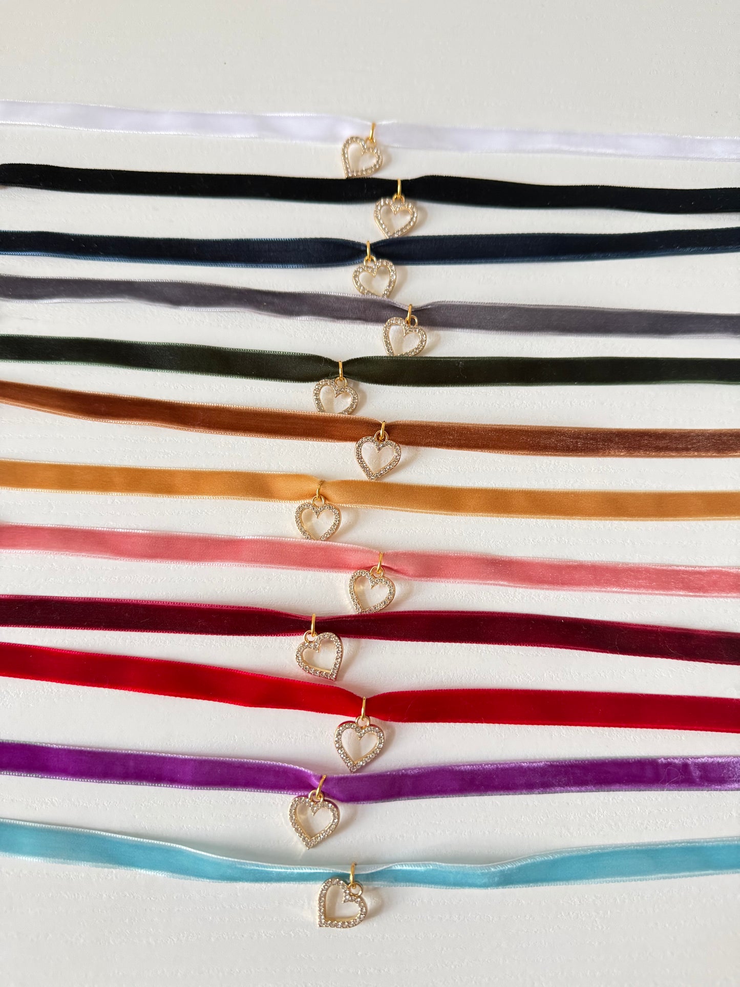 Choker Velluto Cuore Zirconato