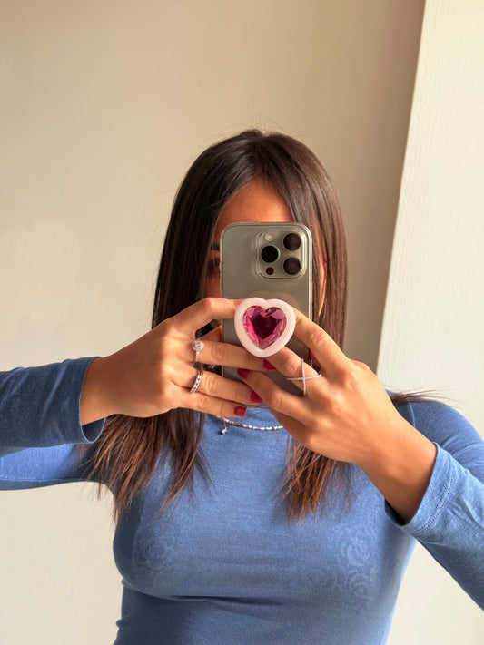 Pop-Socket 3D Bianco/Fuxia